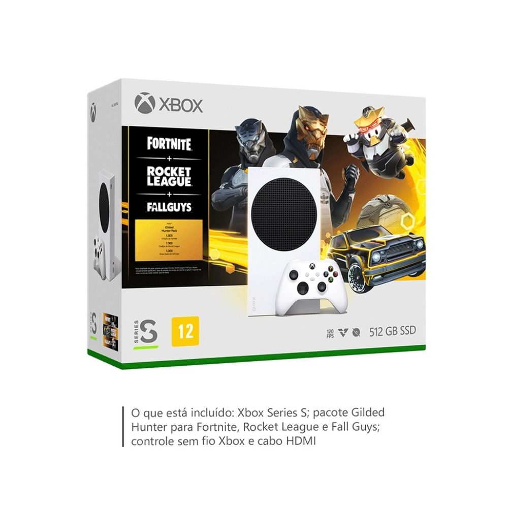 Console Xbox Series S Controle Branco e Controle Xbox