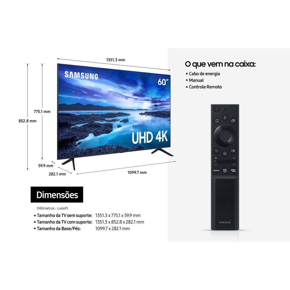 TV Samaung 60 LED Smart Ultra HD HDMI UDB 4K ALEXA - Novalar