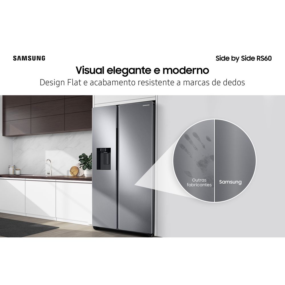 Geladeira Samsung Side by Side RS60 com All Around Cooling e SpaceMax 602L  - Novalar