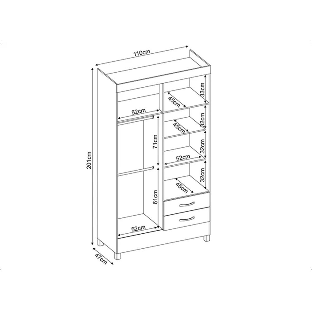 Guarda Roupa Bilbão 4 Portas Demobile - Novalar