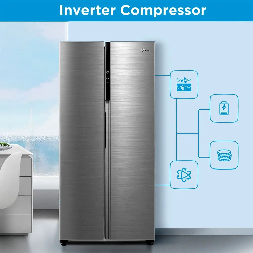 Geladeira Mideia Side By Side Inverter 02 Portas 442 Litros - Novalar