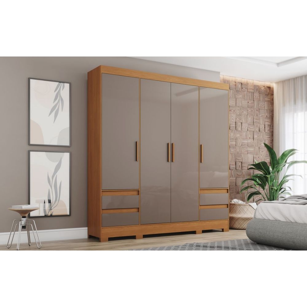 Guarda-roupa Briz B383 04 Portas e 04 Gaveta - Novalar