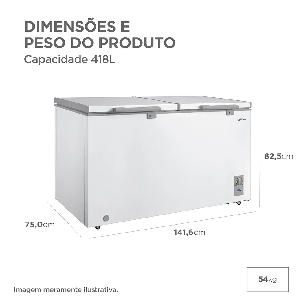 Freezer Horizontal Midea 3 em 1 Inverter 418L – Conservação